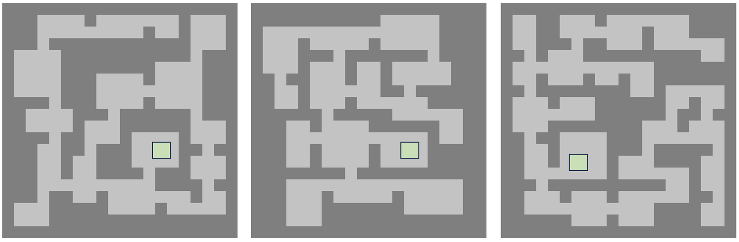 A strip of randomly generated indoor floor plans used for training and testing.